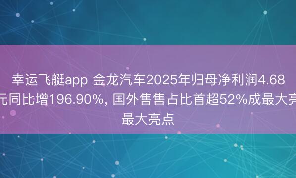 幸运飞艇app 金龙汽车2025年归母净利润4.68亿元同比增196.90%， 国外售售占比首超52%成最大亮点