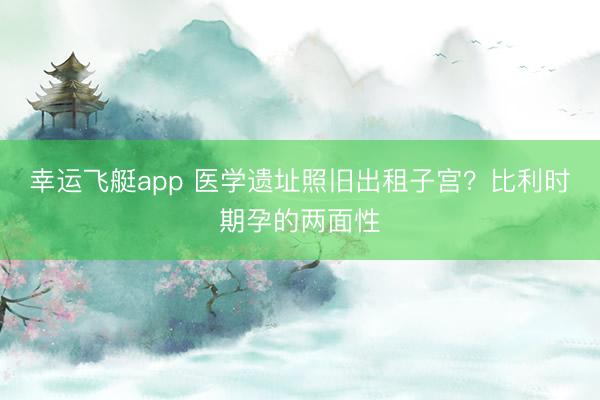幸运飞艇app 医学遗址照旧出租子宫？比利时期孕的两面性