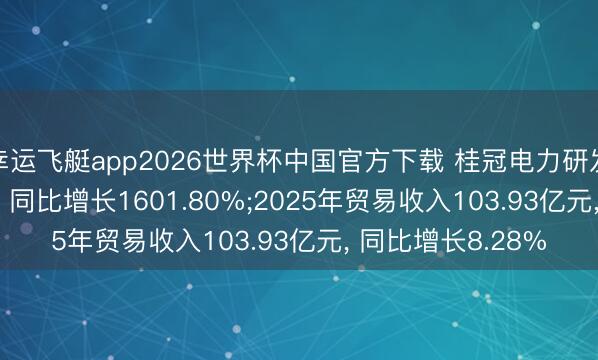 幸运飞艇app2026世界杯中国官方下载 桂冠电力研发参加达2.00亿元， 同比增长1601.80%;2025年贸易收入103.93亿元， 同比增长8.28%